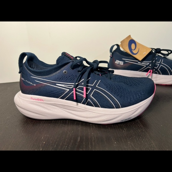Asics Gel-Nimbus 25 Running Shoes Sneaker French Blue/Lilac Hint Womens 11D Wide - Picture 1 of 15